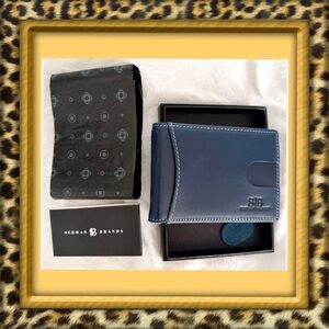 👑✅PRICE FIRM✅ Sherman Brands Men’s Money Clip Slim Navy Blue Wallet. Brand New!
